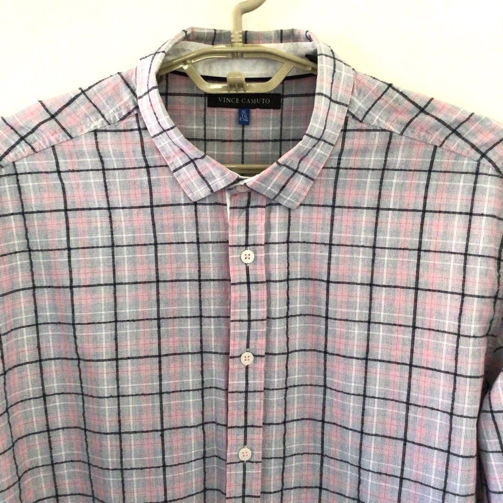 Vince Camuto Mens Long Sleeve Plaid Shirt Size XL